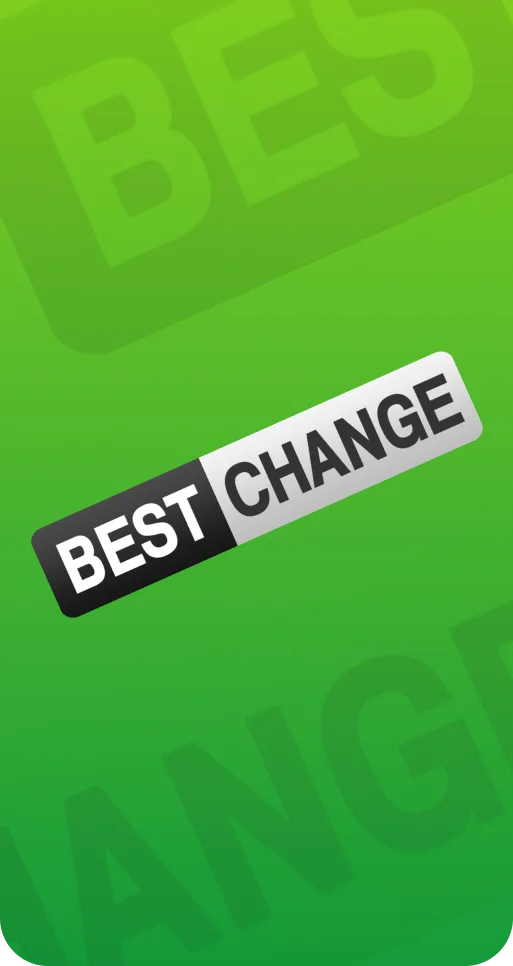 логотип bestchange на зеленому фоні